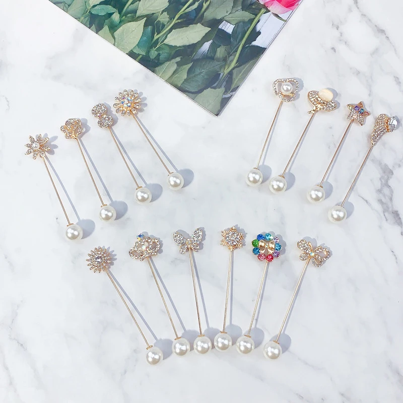 Женская модная брошь с искусственным жемчугом булавка в виде цветов украшение