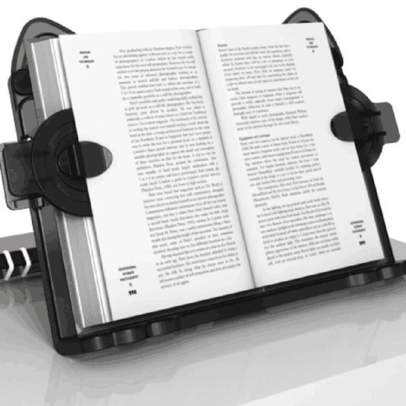 

Cute Kitten Adjustable Book Holder Reading Stand Extending Page Clip Foldable Bookstand for Students Home School Books