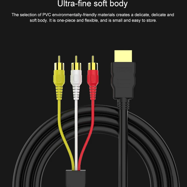 Кабель HDMI RCA переходник со штекера на 3RCA AV композитный штекер М/М Кабельный Шнур