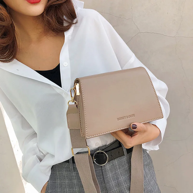 

Широкополосная мини-сумка для женщин, универсальная сумка-мессенджер на одно плечо, простая маленькая квадратная сумка, 2020