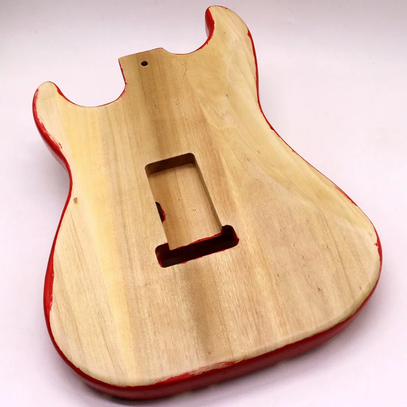 DIY Ручная Краска ST гитара тело тополя дерево индивидуальная живопись электрогитара корпус красный цвет корпус гитары детали гитары