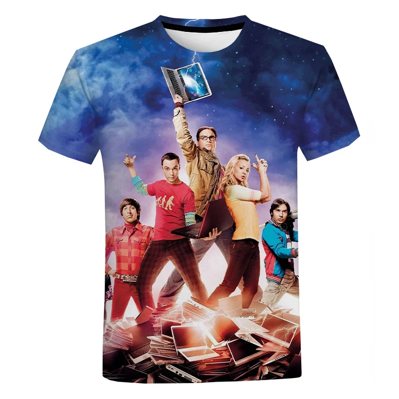 

Футболка Мужская/Женская с 3D-принтом Теория большого взрыва, модная повседневная забавная уличная одежда в стиле Харадзюку, Топ оверсайз с ...