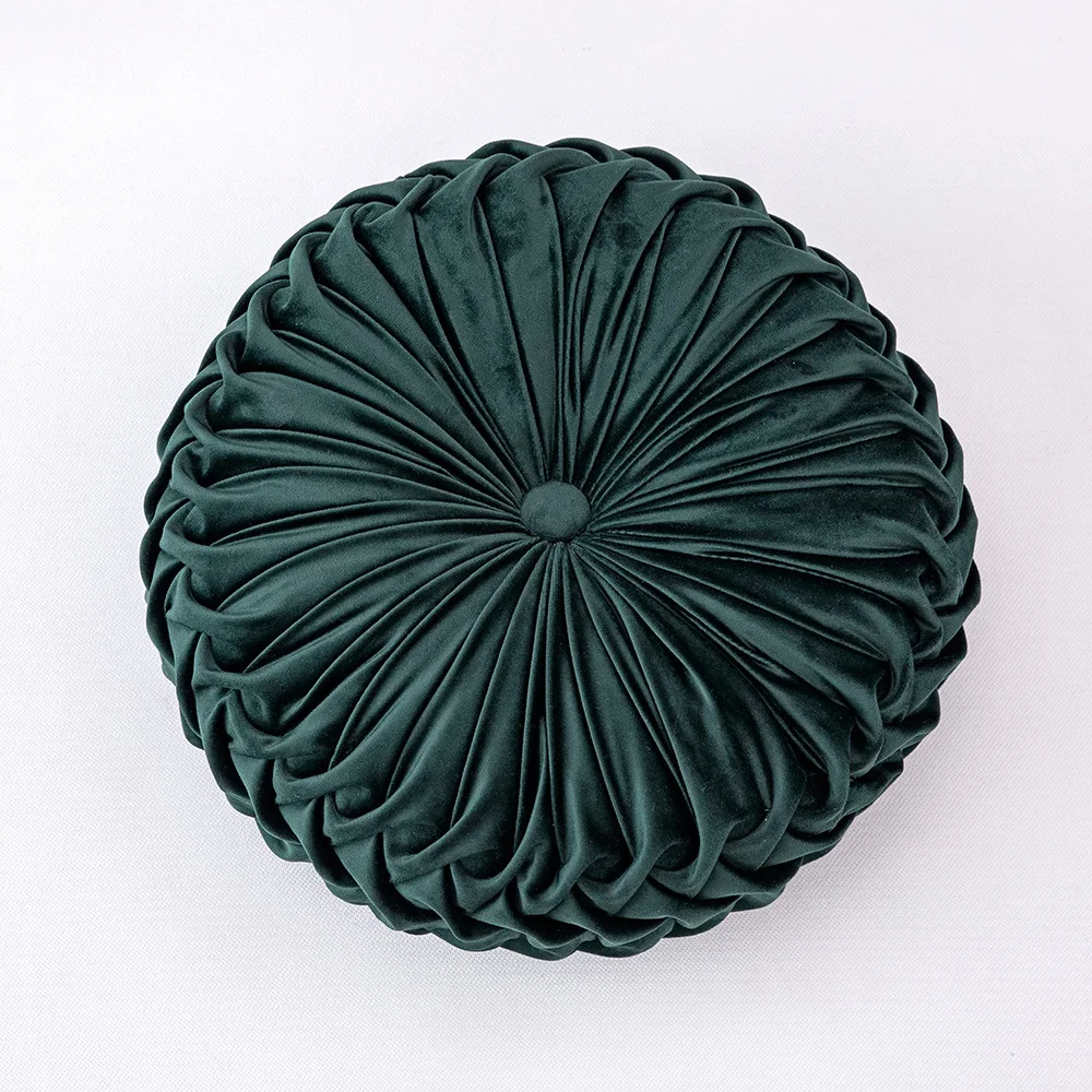 green 38*38x10 см Европейский стиль круглая подушка для сиденья/задняя подушка или как диван Подушка Кровать Подушка бархатная ткань кровать дорожная подушка - Цвет: green