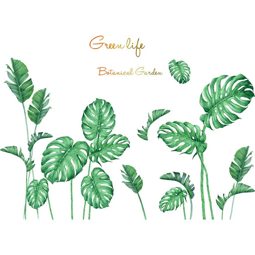 Украшение комнаты сделай сам пляжные тропические Пальмовые Листья наклейки на