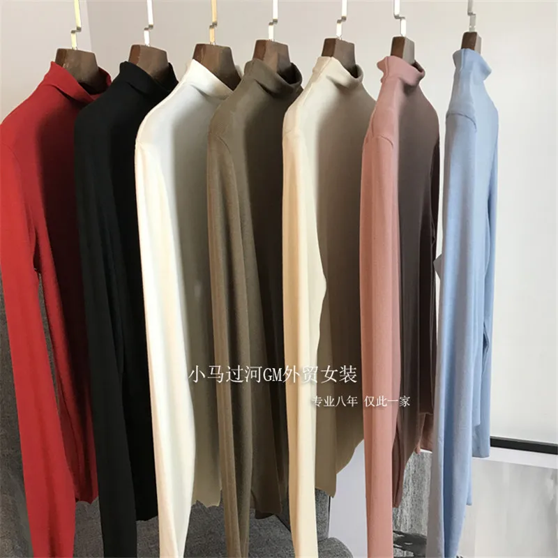 

Свитер Yitimoky с высоким воротником Женская зимняя одежда осень 2021 винтажный коричневый розовый корейский стиль Осень Повседневный однотонны...