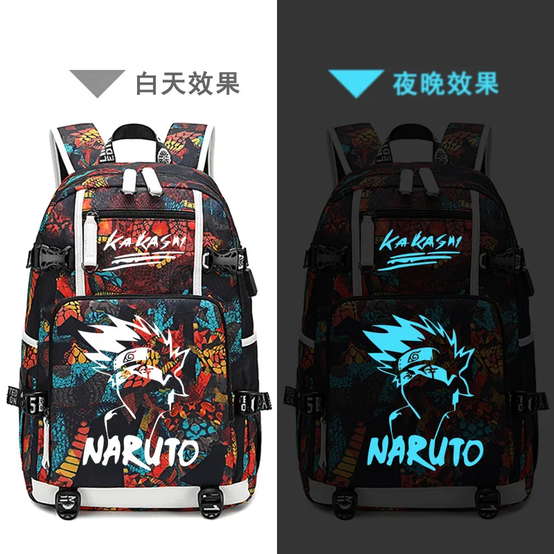 Светящийся рюкзак Narutoo Sharingan Sasuke Itachi школьная сумка на плечо ранец для ноутбука