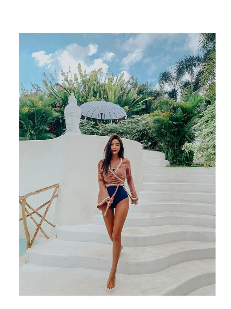 

Sexy One-piece Swimsuit Female Hot Spring Beach Swimsuit Bikini Covering Belly Looks Thin Plus Size Swimwear