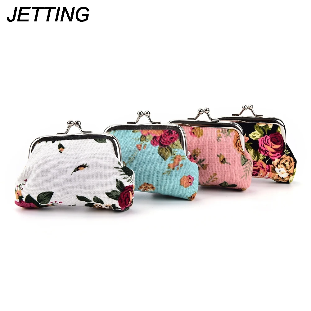 1 шт. Новые Элегантные холщовые мини кошельки с розами нулевой бумажник женские