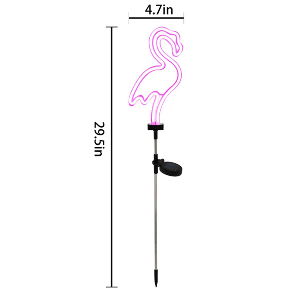 

2 PCS Flamingo Lawn Stake Lamps LED Solar Neon Light Outdoor Waterproof Yard Art Lights for Home Garden Patio Courtyard Decor