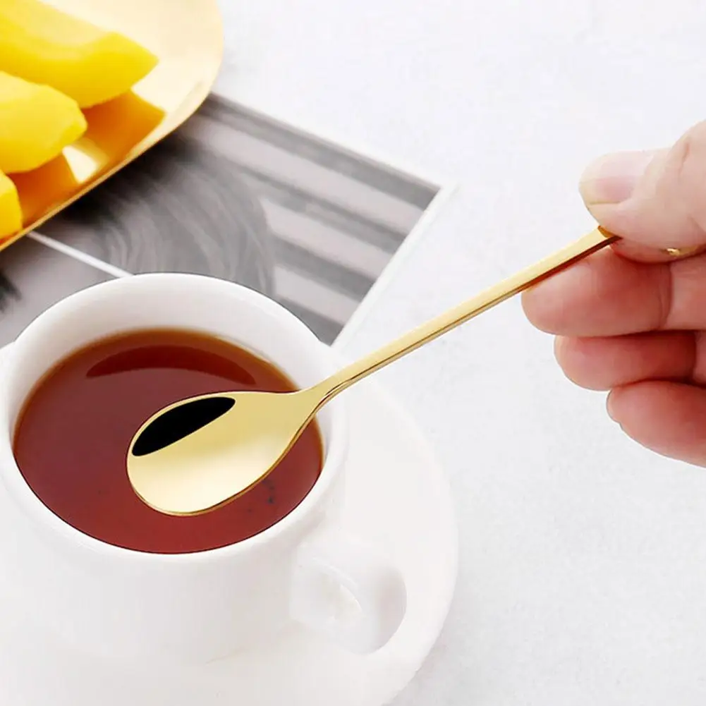 

Ice Cream Tea Stirring Spoons Retro Dessert Demitasse Kitchen Tableware Spoons Cutlery Set Espresso G6W4