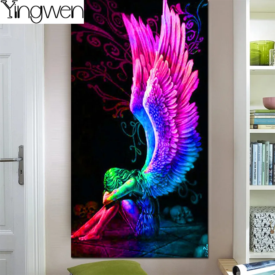 

Colorful Angel Diamond Embroidery 5d Diy Diamond Painting Cross Stitch Full Diamond Mosaic Amazing Artwork Demon Wall Art Decor