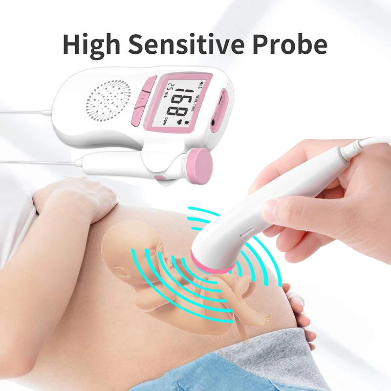 

Ultrasound Doppler Fetal Portable Pregnant Baby Women Heart Rate Monitor 2.5MHz Pregnancy Meter Probe Sound Detector Household