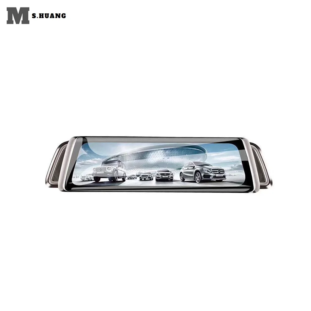 

Car Dvr 10 Inch Ips Press Screen Streaming 1080P Rear View Mirror Dual Camera Night-Vision Camera Recorder Driving Recorder