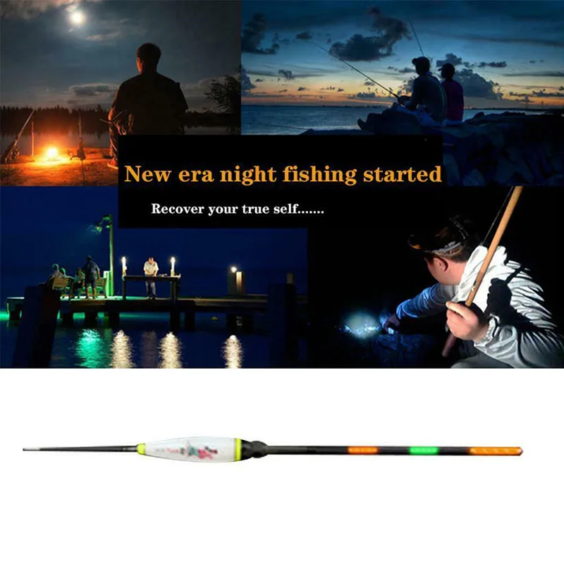 Электронный светящийся рыбий поплавок длинный вертикальный ночной для рыбалки