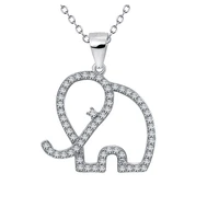 s925 sterling silver accessories new elephant pendant crystal cute animal necklace fro women