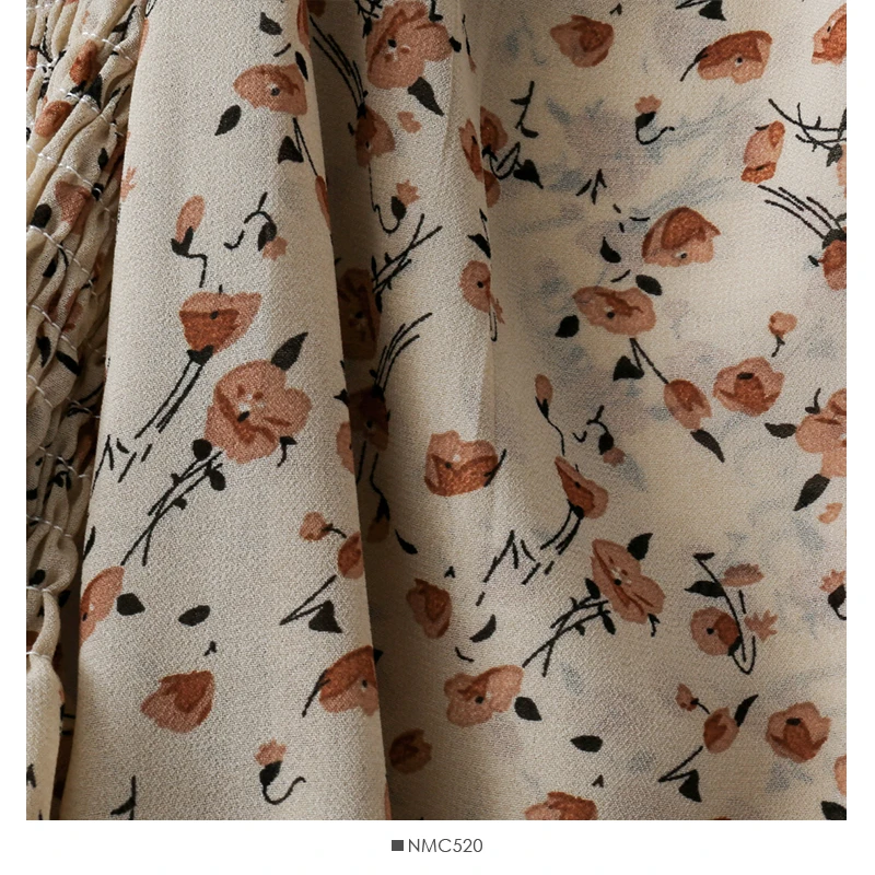 New 2020 Women chiffon blouse sweet floral print sexy ruched blouses short design long sleeve square collar shirt female | Женская