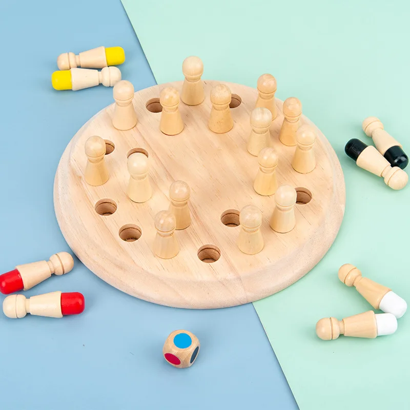 

Wooden Colorful Memory Chess Puzzles Toys Table Game Intellectual Stick Games Board Games for kids Educational Learning Toys