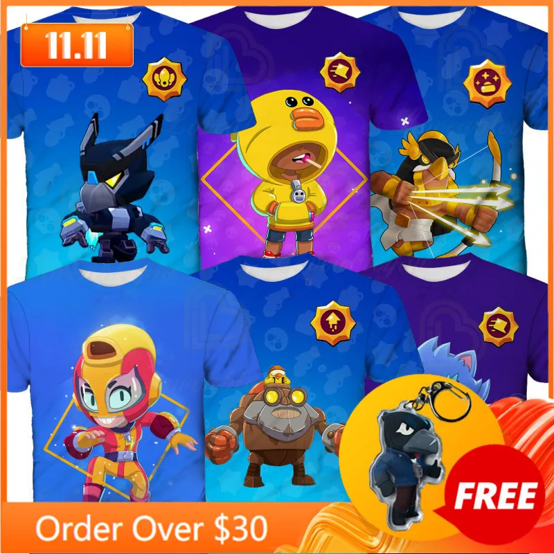 

Sandy Crow WEREWOLF Leon Children's Wear Kids T-shirt Browlers Game 3d Tshirt Teen Shirt Boys Girls Short Tops
