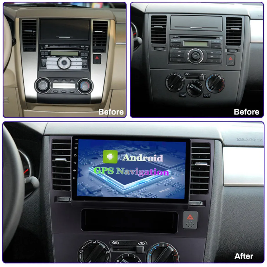 Автомобильное радио 2005-2010 для Nissan Tiida 9/10 &quotHD GPS Автомобильный мультимедийный
