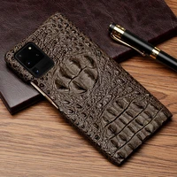 new luxury 3d crocodile pattern genuine leather standing case for samsung galaxy s20 ultra s10 plus cases phone cover coque