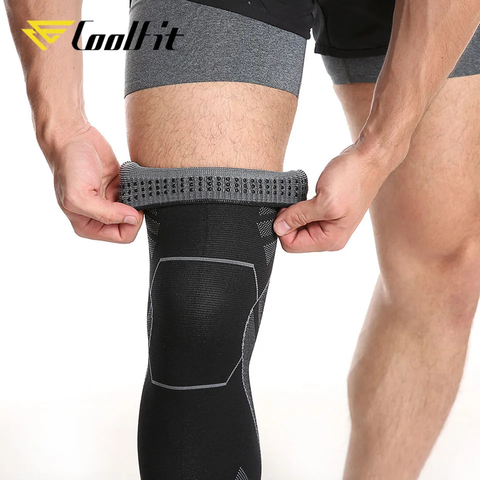 Эластичный тканый бесшовный фиксатор колена CoolFit длинный компрессионный рукав
