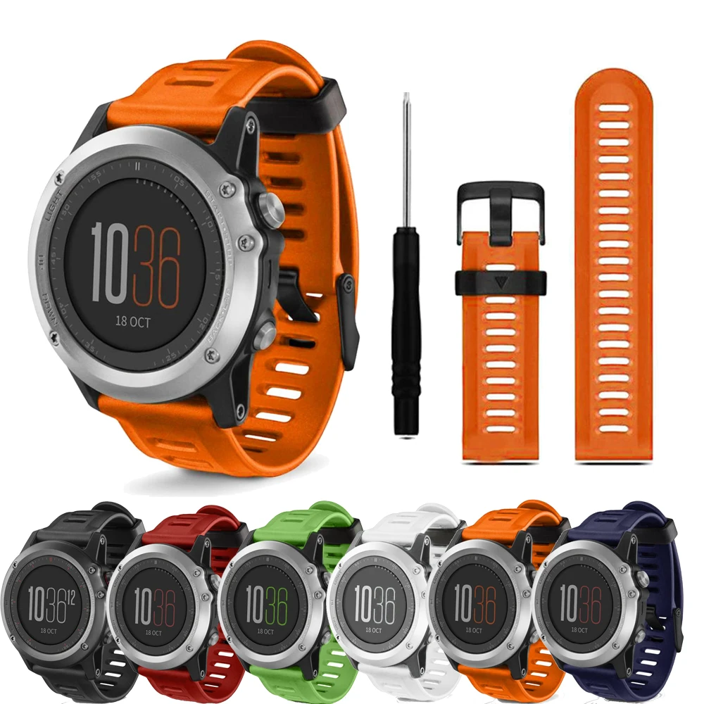 Цветной спортивный ремешок для наручных часов 26 мм Garmin Fenix 5X 3 3HR D2 мягкий