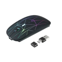 usb type c 2 in 1 wireless mouse 1600 dpi rechargeable mause ultra slim rgb backlight mute mice for laptop macbook office gift
