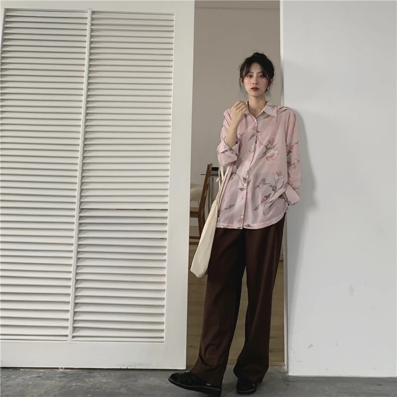 

Vintage Summer Sunscreen Women's Clothing Shirts Loose Long Sleeve Blouses Floral Fashion Brand Ladies Tops Blusas Mujer De Moda