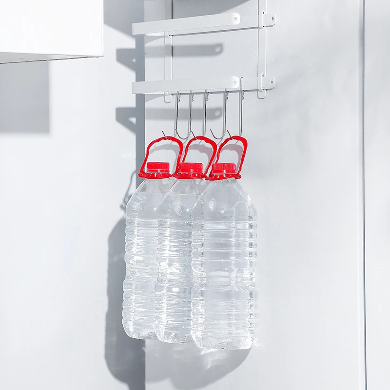 

Kitchen Hanger Rack Refrigerator Wall Shelf With Paper Towel Rack Storage Shelves Hooks Organizer Multifunctional Gadget