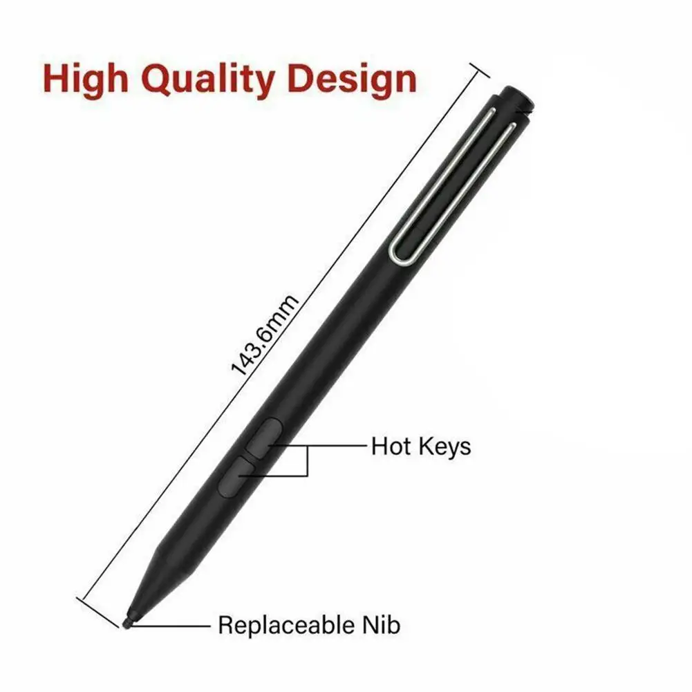

Hot Sales Capacitive Stylus For Microsoft 3 Pro 3/4/5/6 Black and Laptop Screen Book Pen Silver A0D8