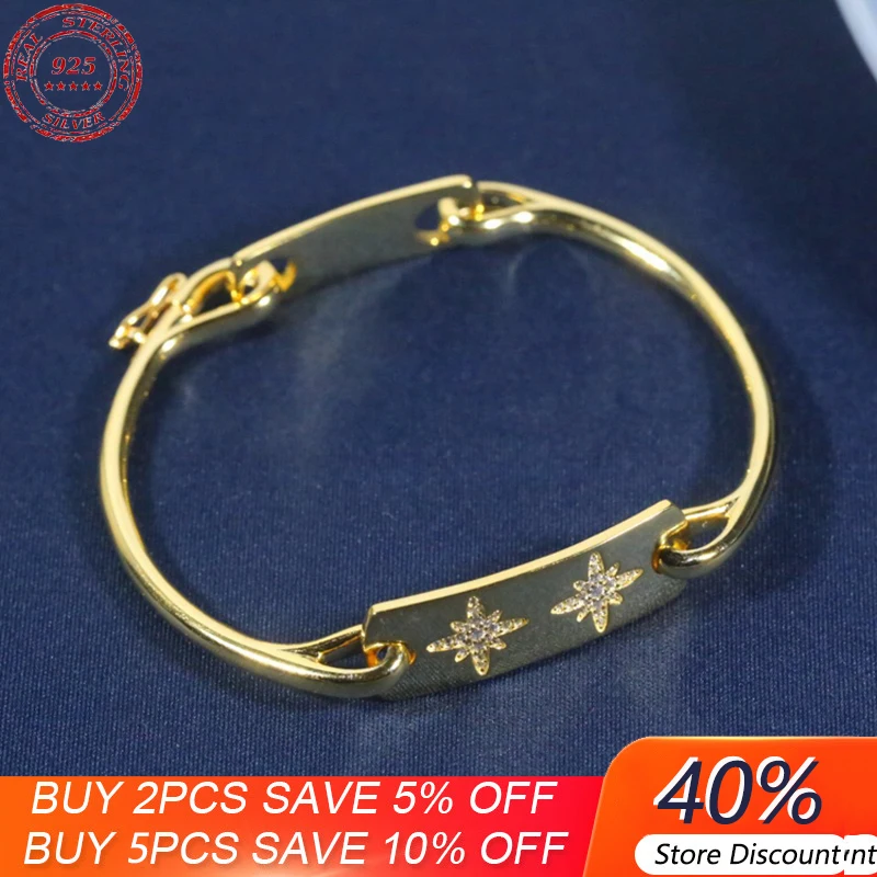 

Женский браслет со звездами из серебра 925 пробы