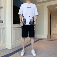 new summer mens sets short sleeve t shirt shorts pants casual 2 piece suits clothing male outwear top short teestrousers set