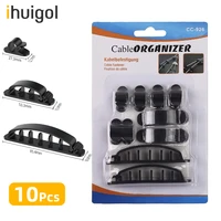 ihuigol 10pcspack desktop wire organizer clamp 3m strong self adhesive drop wire tie fixer holder usb cable clip buckle clips