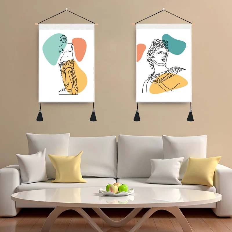 Classical Renaissance abstract art style of David and others hanging cloth wall background living room decoration be | Дом и сад