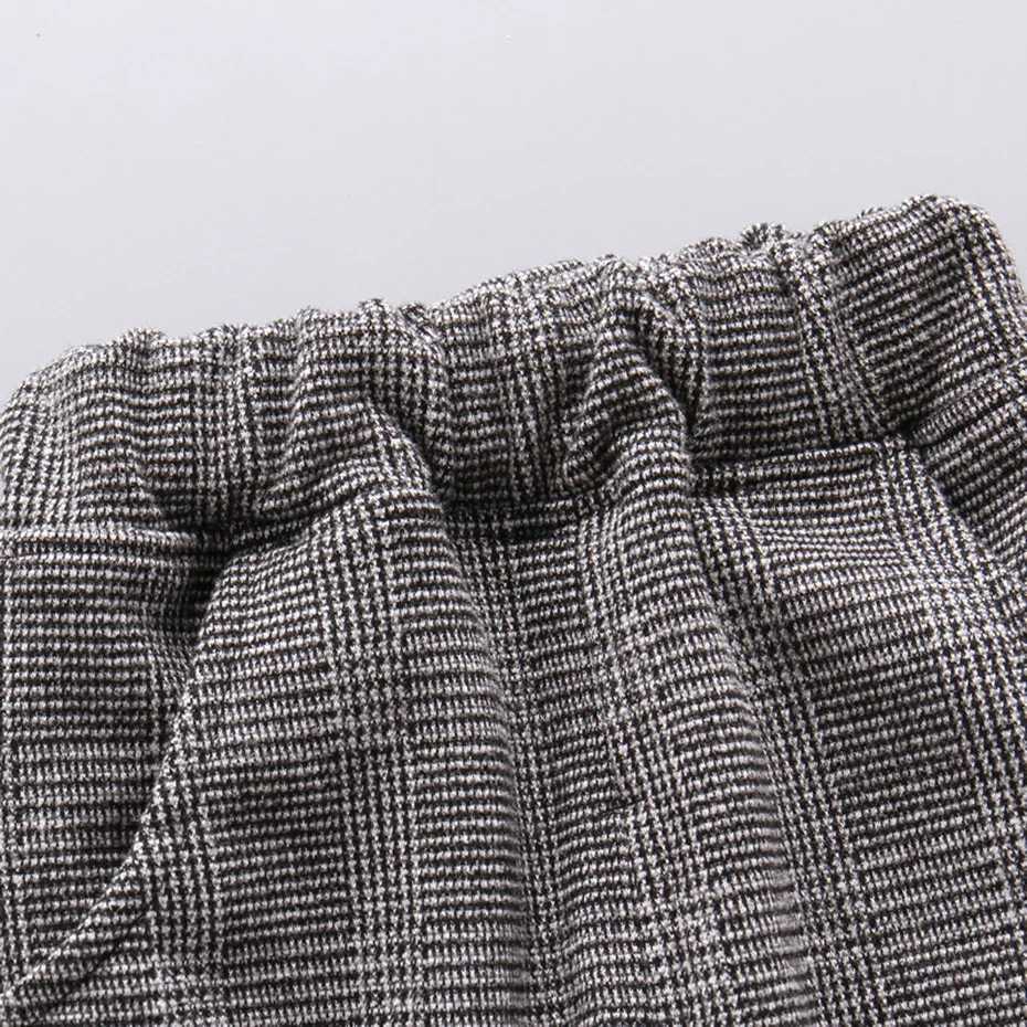 Штаны для мальчиков и девочек клетчатые штаны осенне-зимние спортивные детей