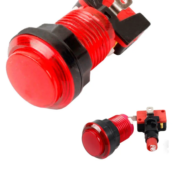 12 шт 32 мм В аркада со светодиодной подсветкой Кнопка с прозрачным отверстием