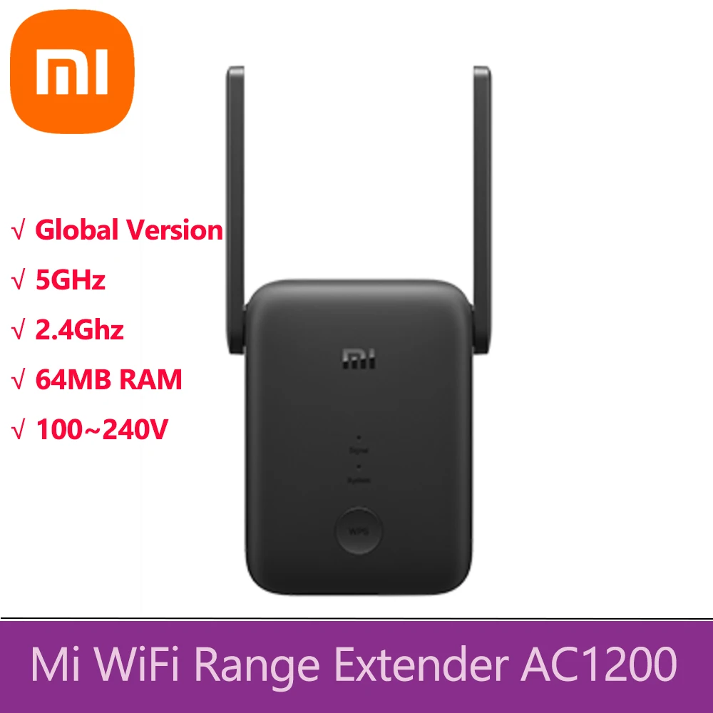 

Ретранслятор Wi-Fi-сигнала Xiaomi Mi AC1200, 2,4 ГГц, 1200 Мбит/с