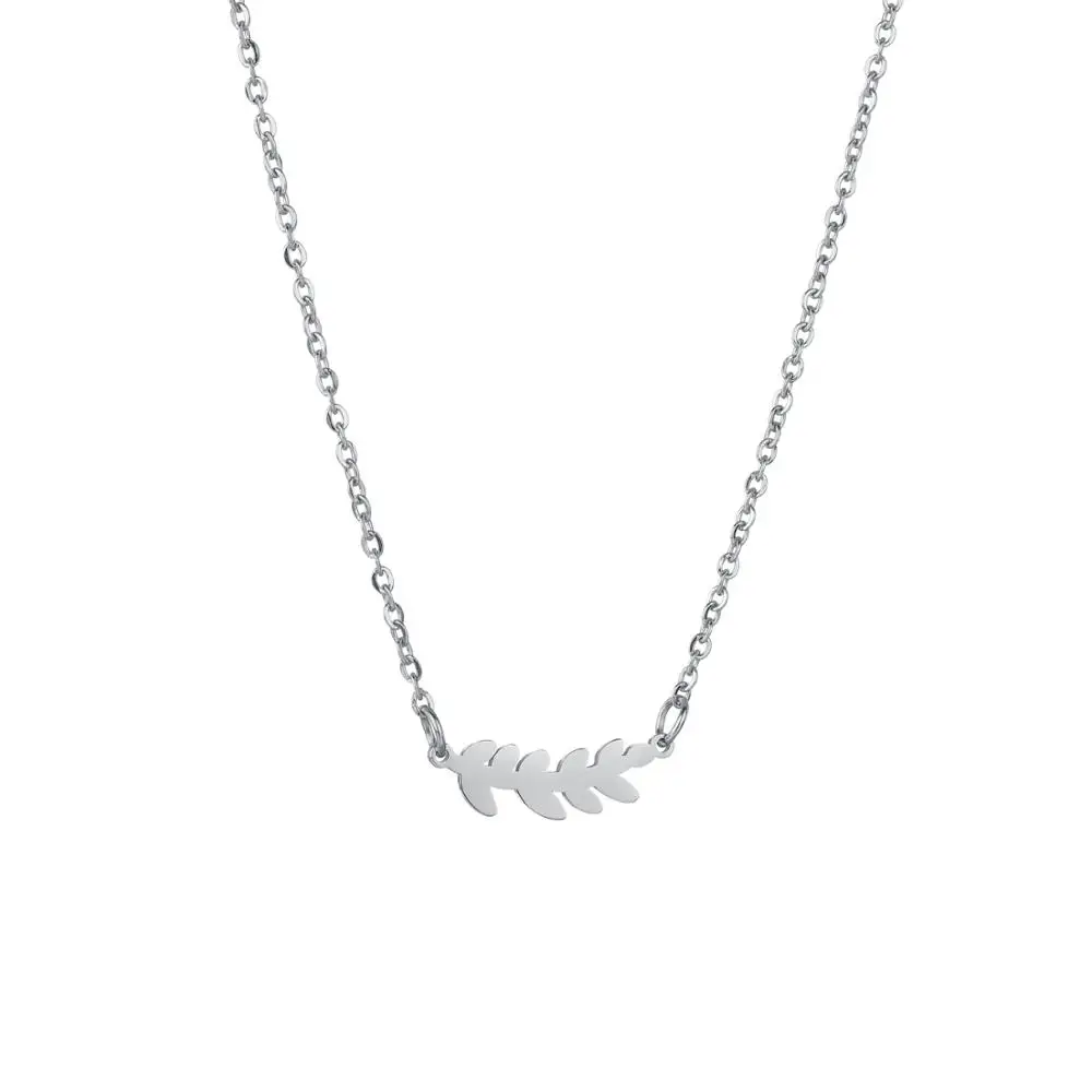 Женское ожерелье с подвеской в виде листьев из нержавеющей стали|Ожерелья