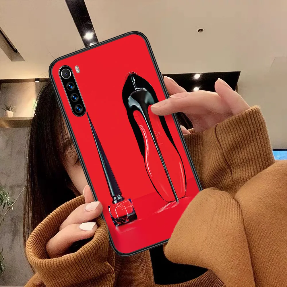 

Paris Brand Girls High Heels Phone Case For Xiaomi Redmi Note 7 8 8T 9 9S 4X 7 7A 9A K30 Pro Ultra black Bumper 3D Prime Fashion