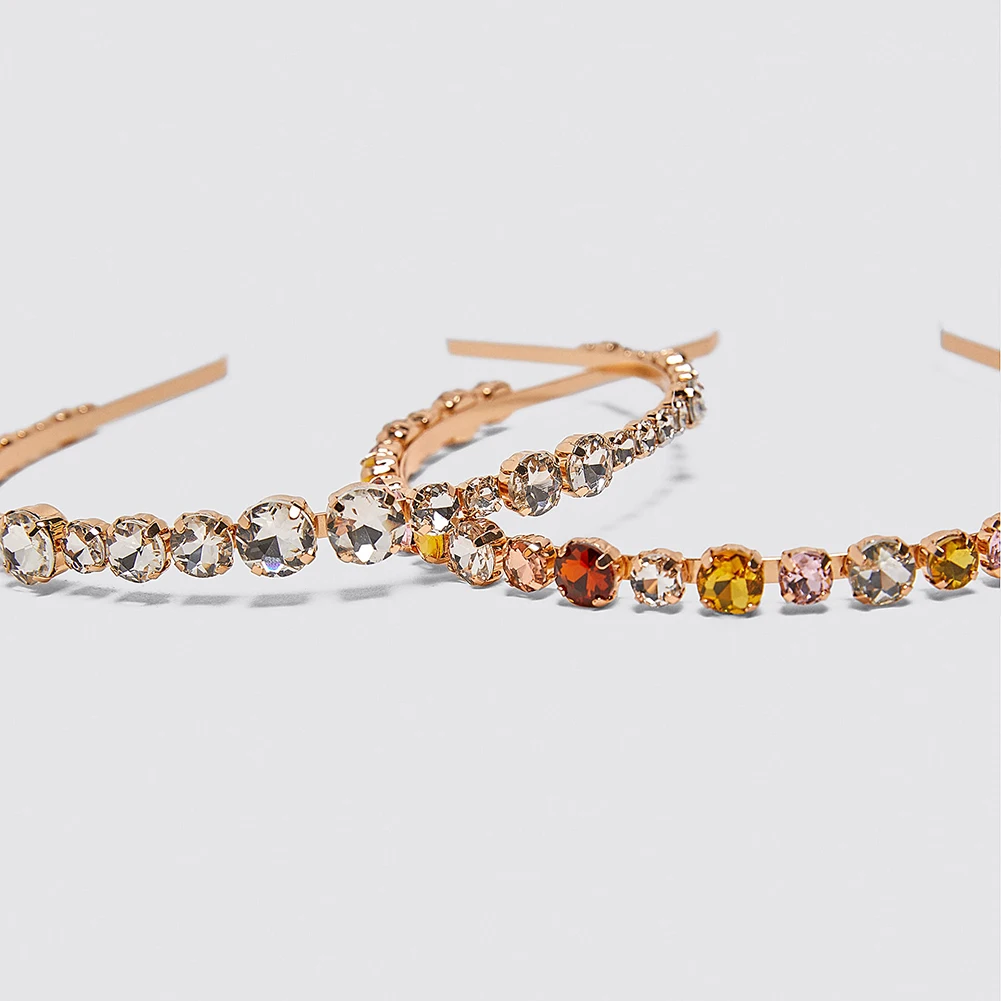 Повязка для волос ZA блестящая женская многоцветный обруч ручной работы с