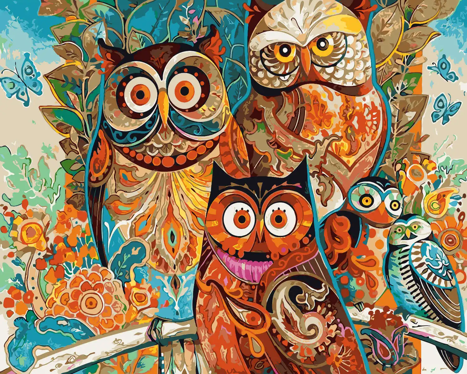 SZYH-A818 HUACAN Сова Картинки По Номерам Наборы Животных Рисование Холст DIY Ручная Роспись Украшения Дома Искусство - Цвет: SZYH-A818