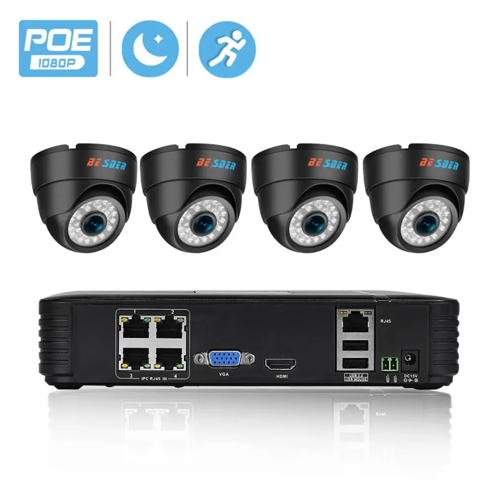 Poe 2024. NVR-4 IP камеры (комплект). BESDER DVR 4ch POE внутренности. NVR камера. Купить камеру NVR.