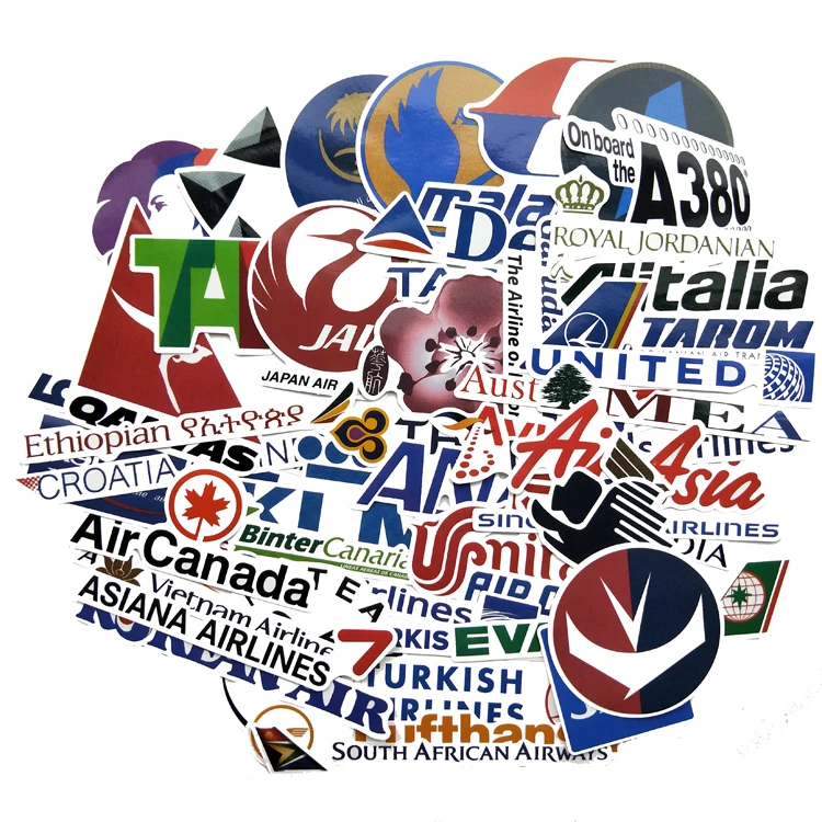 52 шт. логотип авиакомпании высокого качества автомобильный стикер s авиация