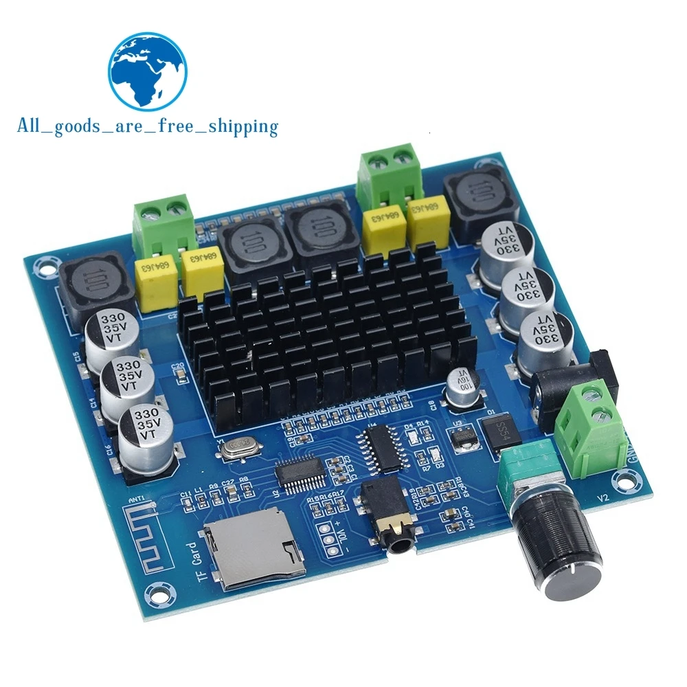 XH-A314 Bluetooth 5,0 TPA3116 50 Вт+ 50 Вт Цифровой усилитель мощности плата стерео аудио усилитель модуль Поддержка TF карты AUX домашний кинотеатр