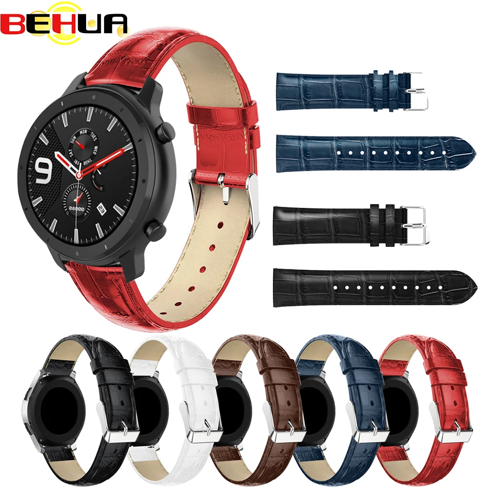 

20 мм кожаный ремешок для наручных часов для Xiaomi Huami Amazfit Bip Lite GTR 42 мм/GTS Смарт-часы Браслет замена Correa