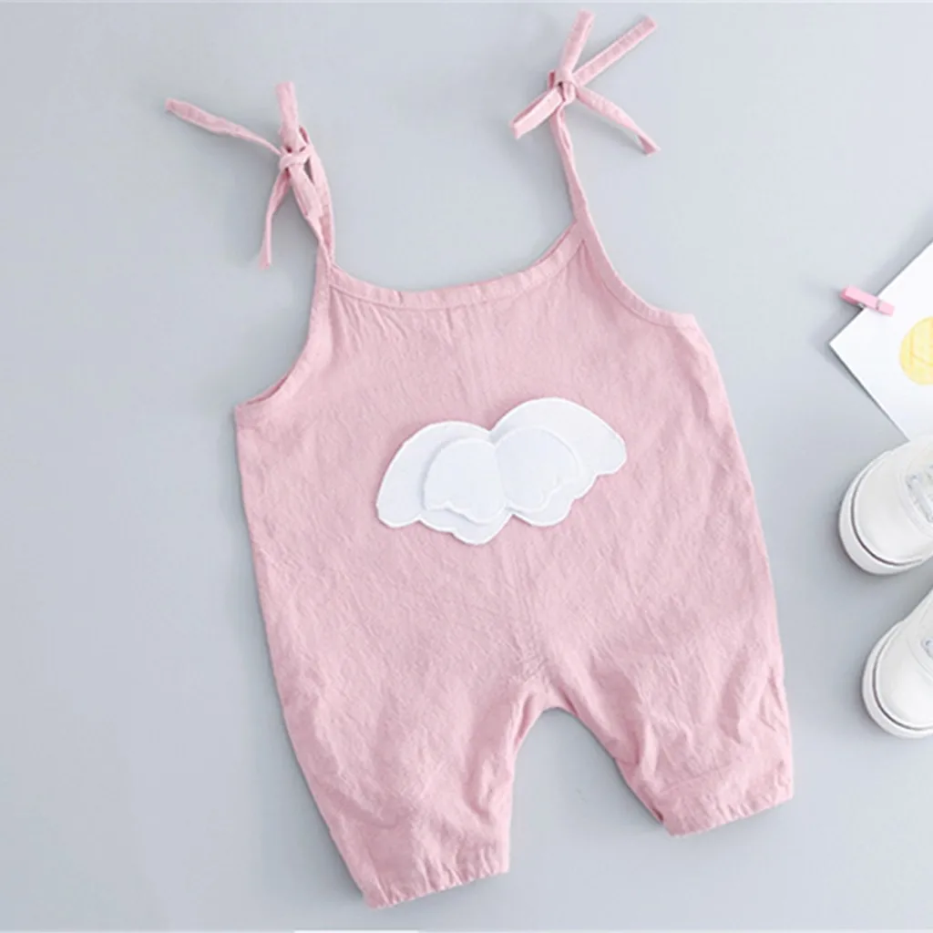 

2020 new baby girl Clothes Ruffles Dot Tops Clothing Newborn Kids Baby Girls Outfits Clothes Romper Bodysuit+Overall Shorts Set