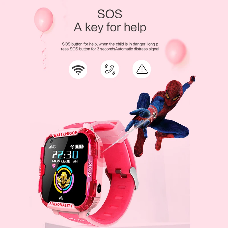 LIGE, 4G, умные часы для детей, gps трекер, Wi-Fi соединение, видео вызов, SOS, кнопка, помощь, Детские умные часы для мальчиков и девочек