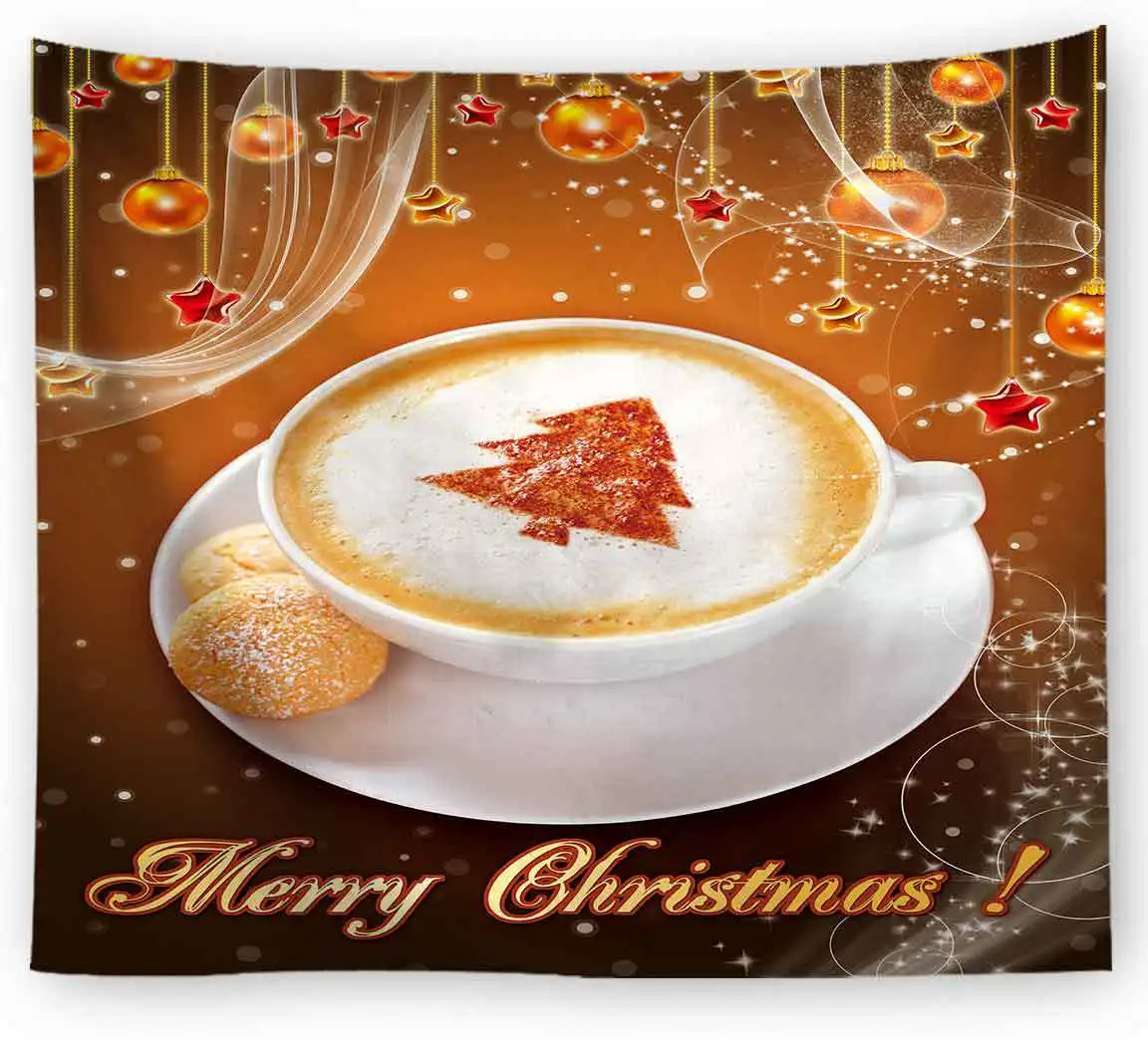 

Christmas Tapestry Gingerbread Man Printing Home Wall Decoration Golden Elk Wall Hanging Snowman for Dorm Room Xmas Beach Throw