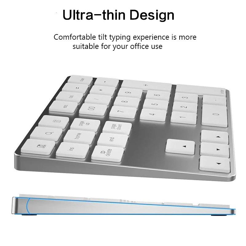 Алюминиевый сплав 34 клавиши Bluetooth беспроводная клавиатура портативная