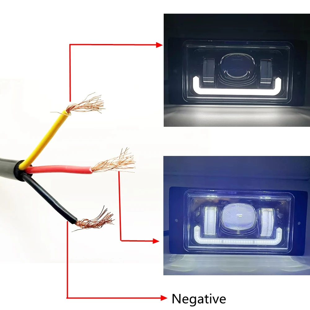 1 пара водонепроницаемые светодиодные противотуманные фасветильник 12 в 6000K для